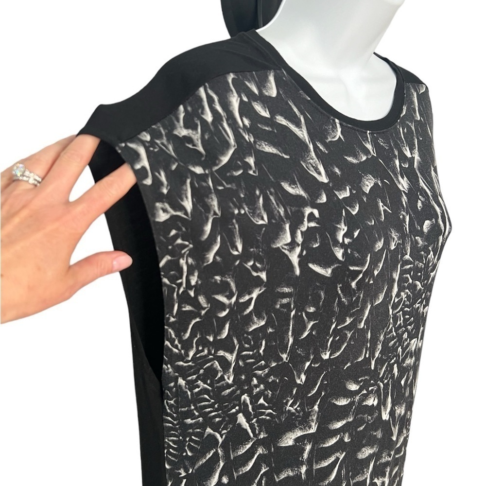 Helmut Lang Strata lightweight short sleeve gray black jersey top size medium - Picture 11 of 12